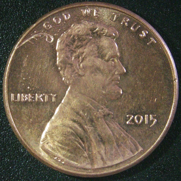 2015-P-Lincoln-Cent-Struck-Through-Wire-Or-Metal-Scraps?--X's-3-Or-4