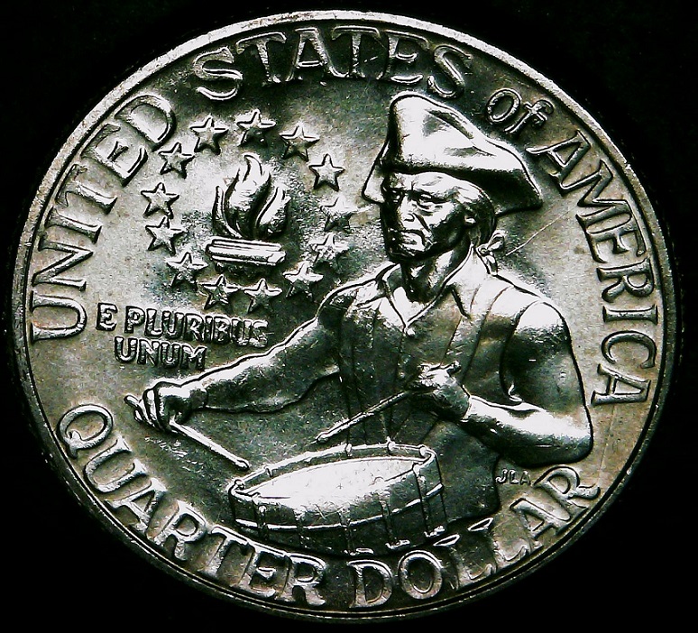 1976-P-Bicentennial-Quarter-With-Many-Die-Cracks-And-A-Large-Die-Gouge