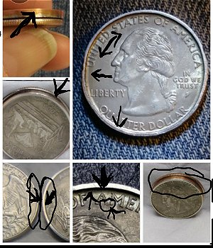 2003-P-Arkansas-Quarters-With-Feeder-Damage-To-Die-And-Coins