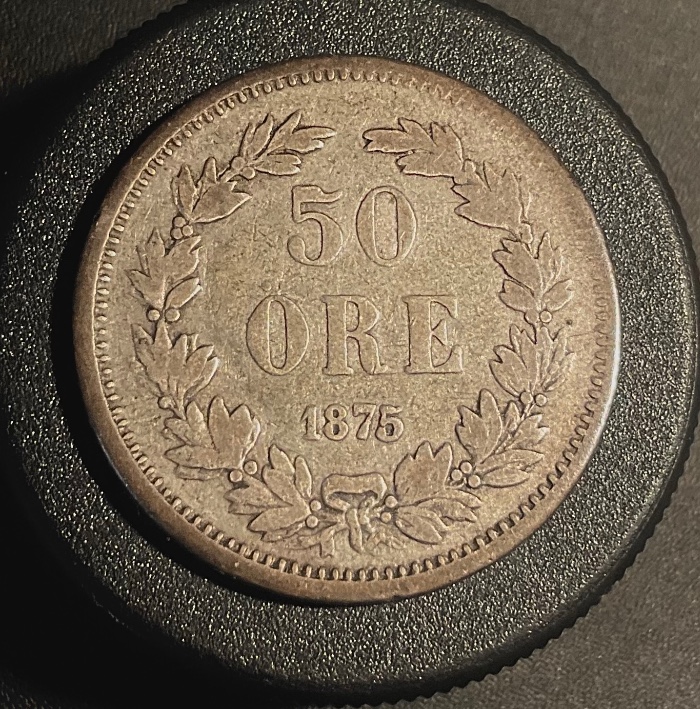 1875-Sweden-50-Ore-Small-Or-Large-Letters
