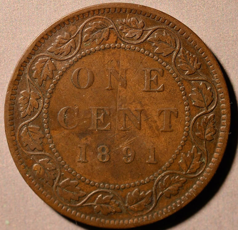 1891-Penny-.-Small-Date-,-Small-Leaves-?