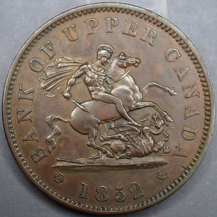 1852-Bank-Of-Upp.-Can.-Penny--For-Thoughts-And-Observations