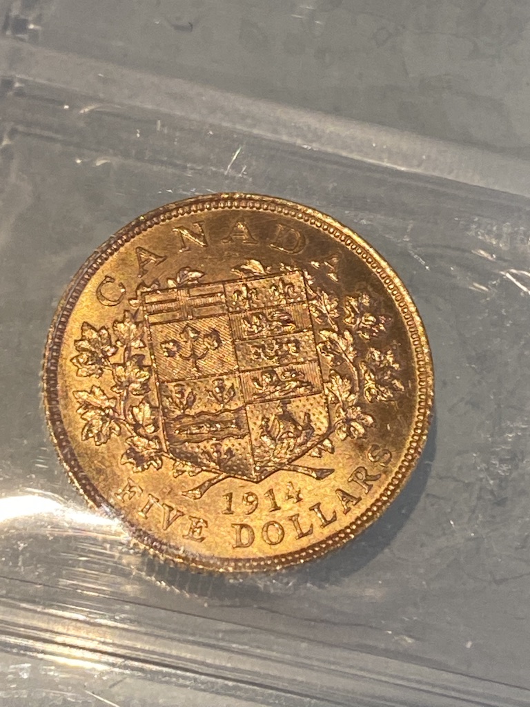 1914-Canada-Gold-5-Dollar-MS-60-ICCS