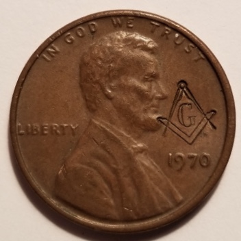 Masonic-Tokens,-Coins-And-Counter-Stamped-Pennies