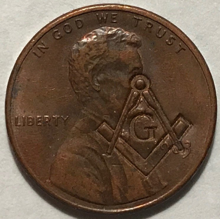 Masonic-Tokens,-Coins-And-Counter-Stamped-Pennies