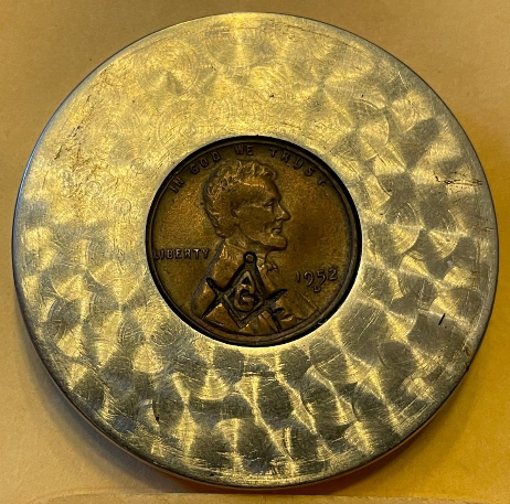 Masonic-Tokens,-Coins-And-Counter-Stamped-Pennies