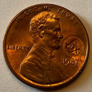 Masonic-Tokens,-Coins-And-Counter-Stamped-Pennies