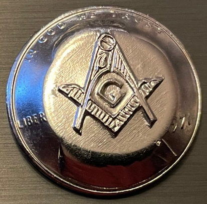 Masonic-Tokens,-Coins-And-Counter-Stamped-Pennies