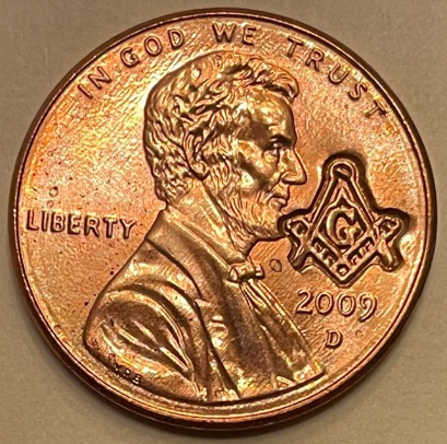 Masonic-Tokens,-Coins-And-Counter-Stamped-Pennies
