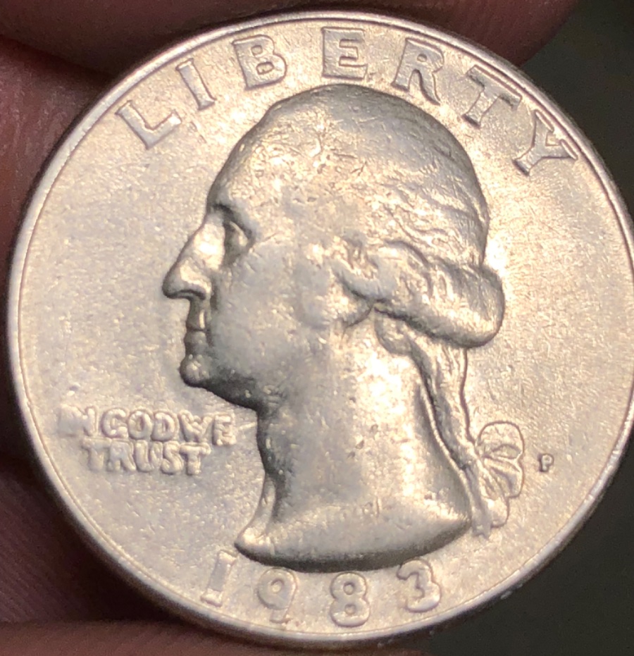 1983-P-Washington-Quarter.-Possible-Doubling-On-Eye-And-Eyelid.