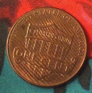 2015-Lincoln--Cent--With--Lines-On-Reverse-Side