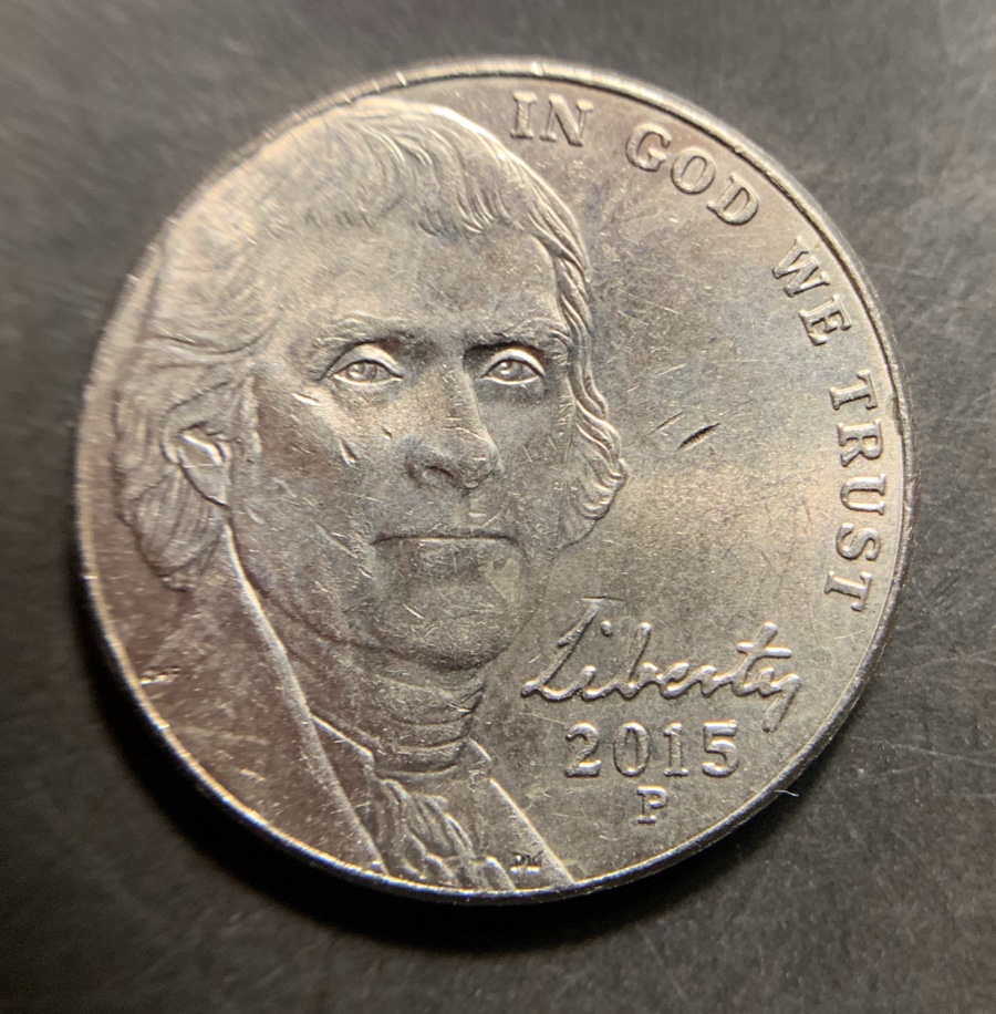 2015-P-Jefferson-Nickel-With-Raised-Circle-On-Reverse