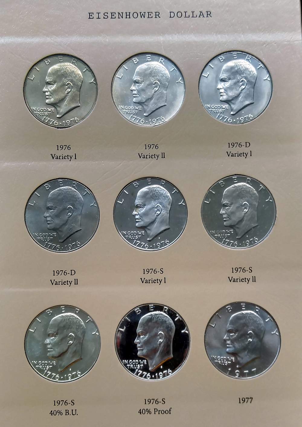 32-Coin-Set-Eisenhower-Dollars-In-A-Nice-Dansco-Album....-Hooray~~