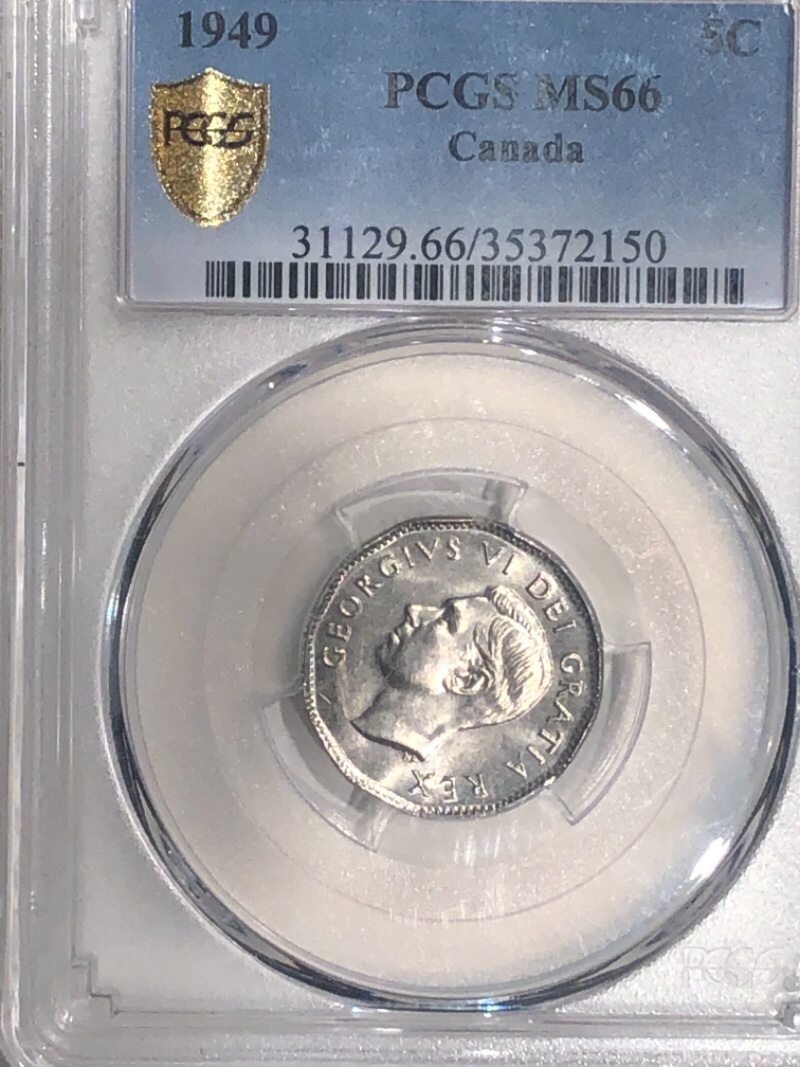 1949-5-Cent-Canada-PCGS-MS-66
