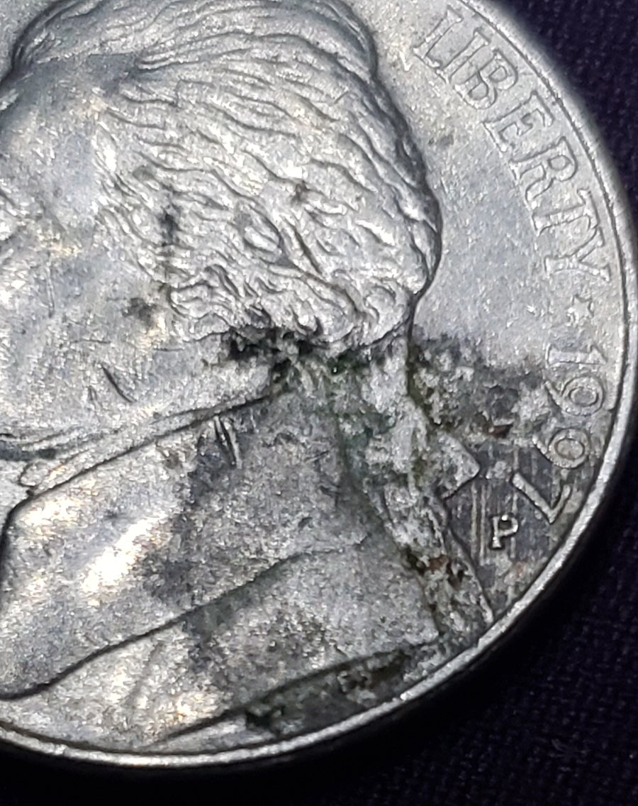 1997-P-Jefferson-Nickel-Strike-Through-Or-Damage?