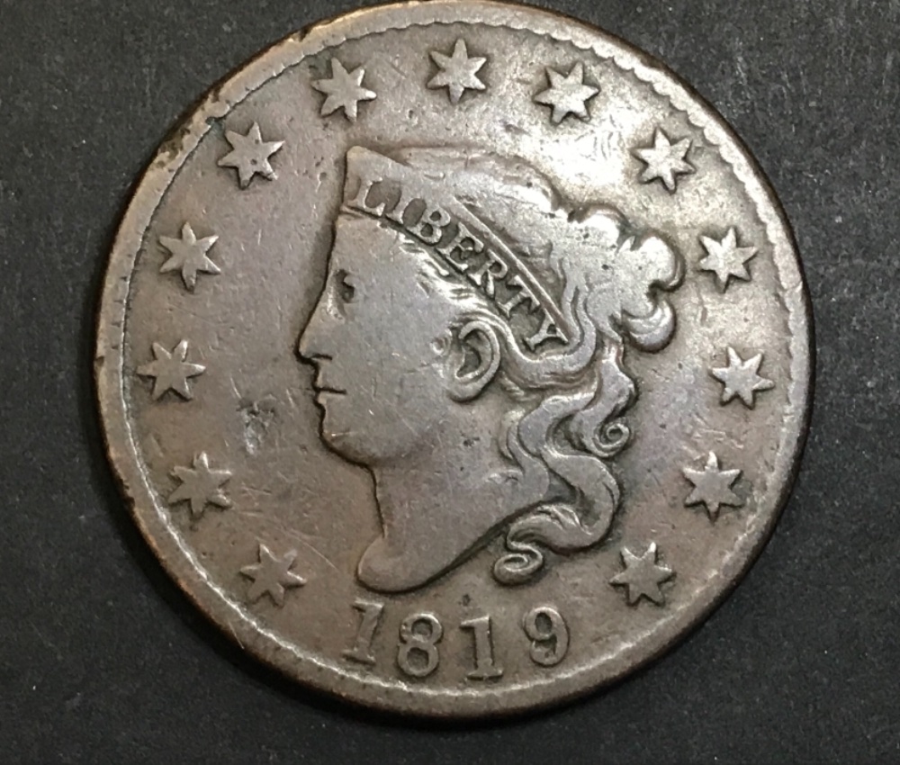1819/8-Coronet-Large-Cent--Overdate-Newcomb-1-Cherrypick