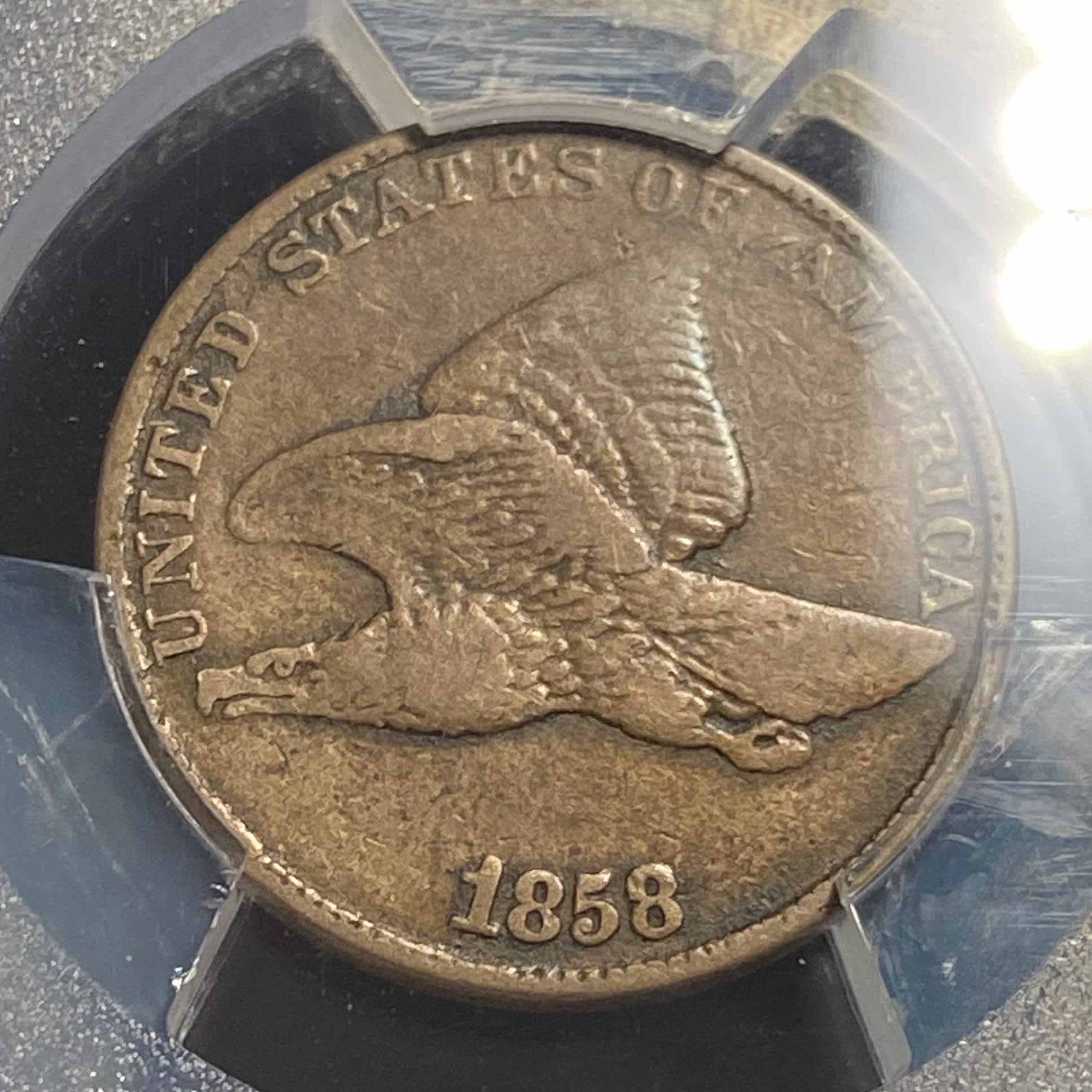 1858/7-Flying-Eagle-Cent--Fresh-From-PCGS!
