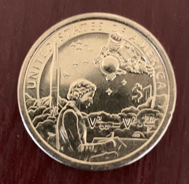 2019-D-Sacajawea-One-Dollar-Coin-Weird-Marks,-Extra-Letters-On-Edge-Of-Coin
