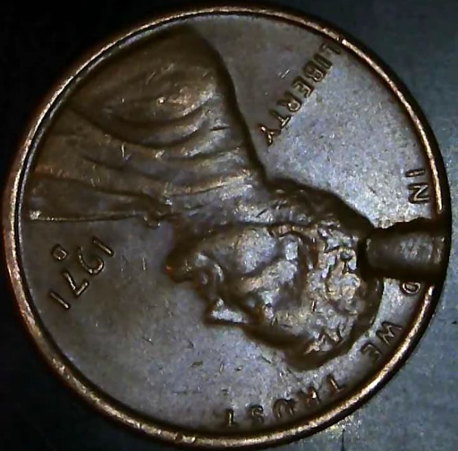 1971-D-LMC--Pre-Strike-Planchet--Error-Or-Debris-Obstructed-Strike?