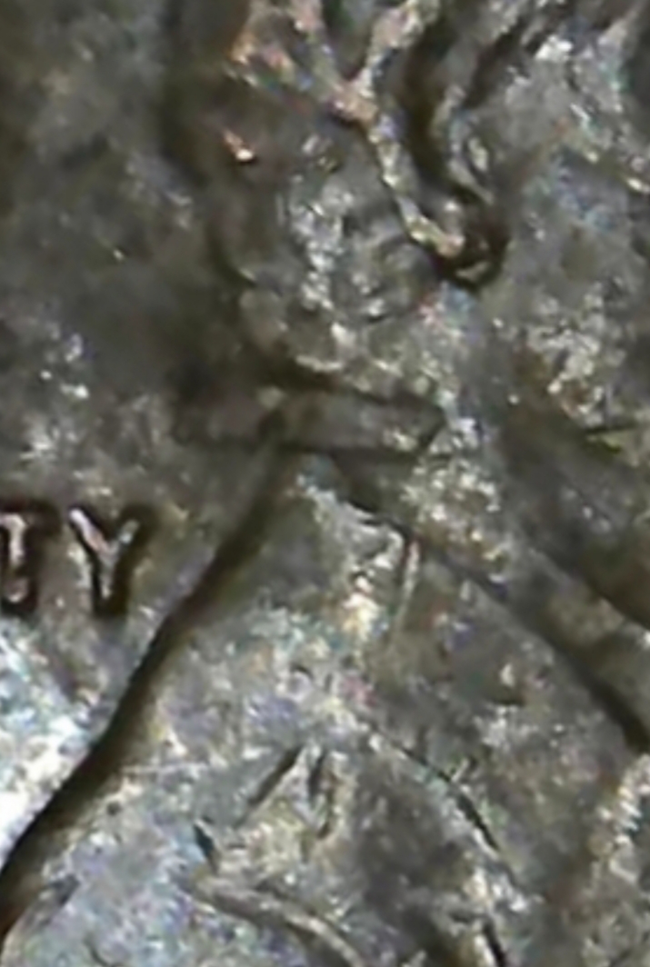 1982-D-Lincoln-Memorial-Cent-Embedded-Struck-Thru/-Struck-In-/-Possible-Multi-Struck