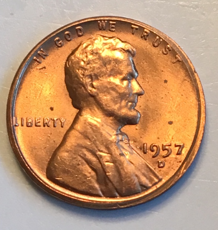 Strange-1957-D-Lincoln-Wheatie-Is-This-A-Die-Clash-Error?