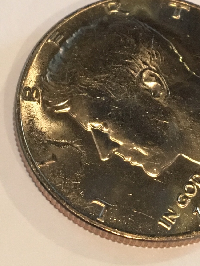 1976-P-Kennedy-Bicentennial-Clad-Strike-Through?-Pulled-From-Mint-Set