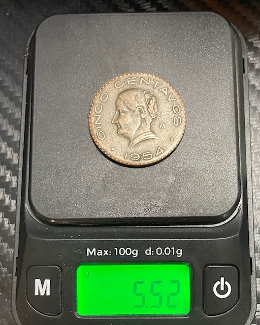 1954-Cinco-Centavos-Rim/Edge-Error