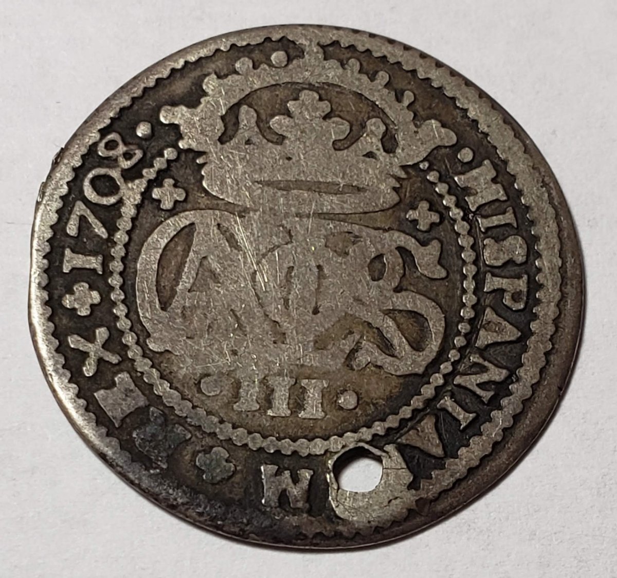 1708-Spain-Silver-Coin-Unidentified
