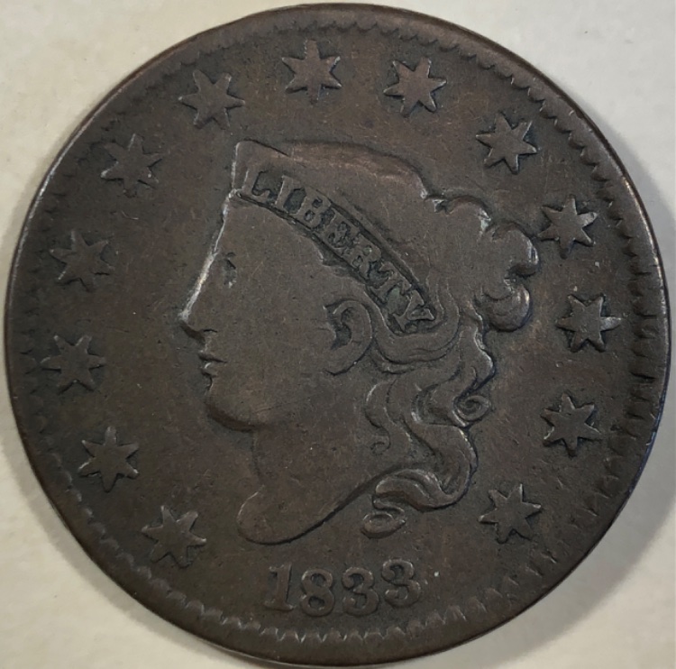 1833-Coronet-Large-Cent