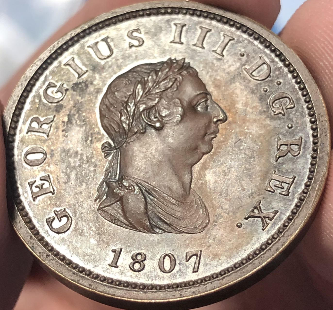 Taylor-1807-Proof-Halfpenny-Bronzed-Restrike