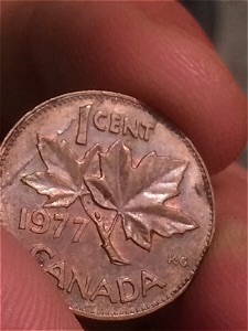 1977-Canadian-Cent-Massive-Lamination-Crack-Or-Something...