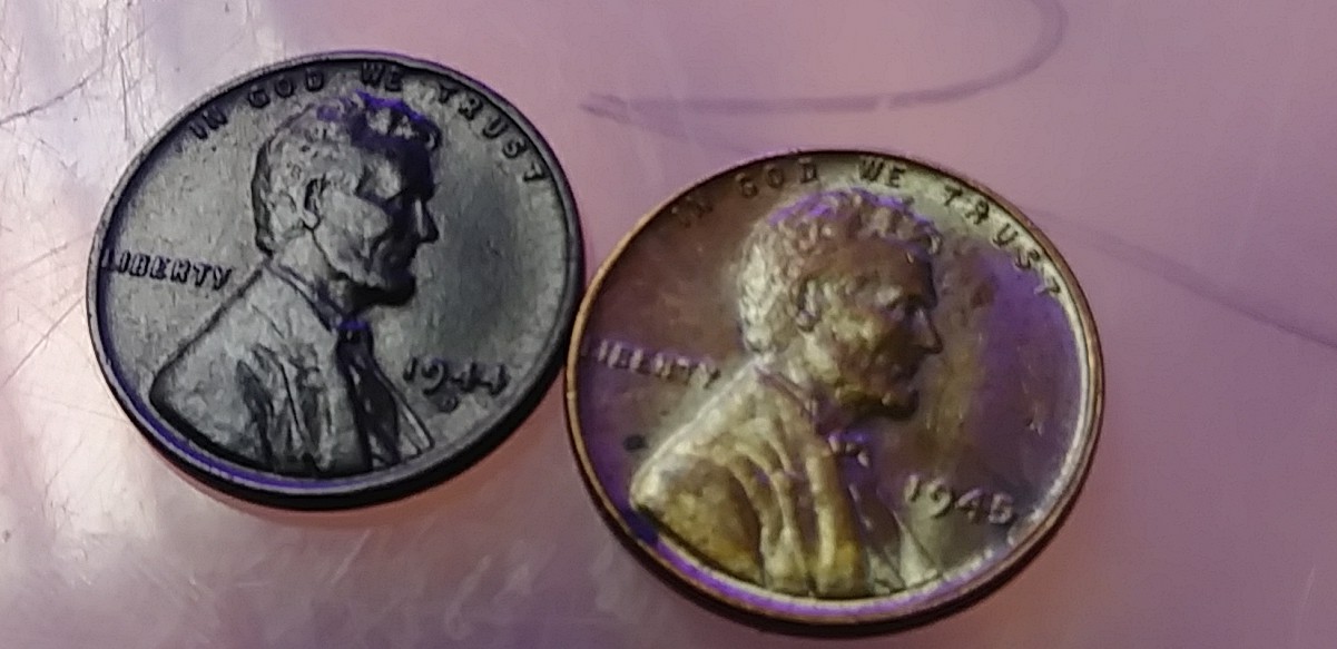 Hey-Fellas,-Could-Use-A-Little-Help-Here.-44d-And-45p-Wheat-Cents.-Toning?