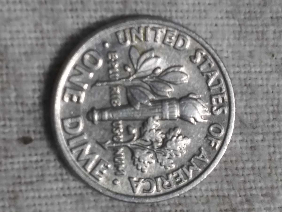1988-P-Dime-Off-Center?--With-Crack-On-Edge