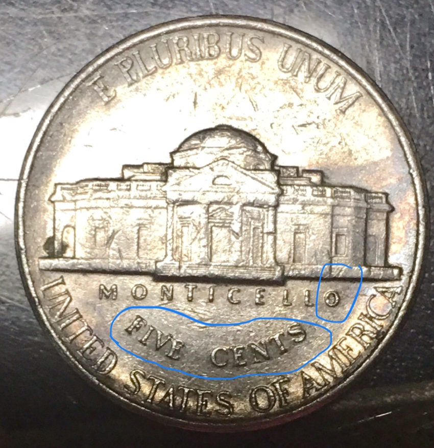 1997-Nickel-Reverse-Lettering-On-Five-Cents