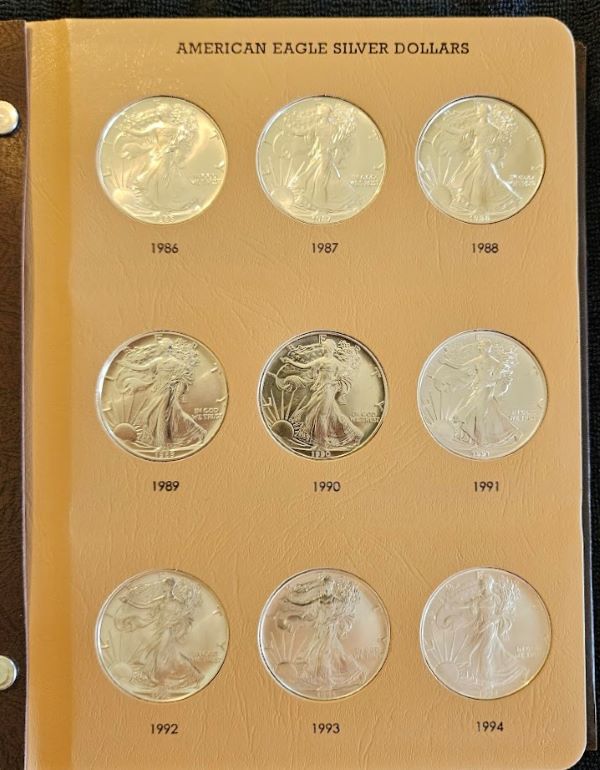 Dearborn's-7181/7182-American-Silver-Eagle-Albums---Bullion-And-Burnished-Version.