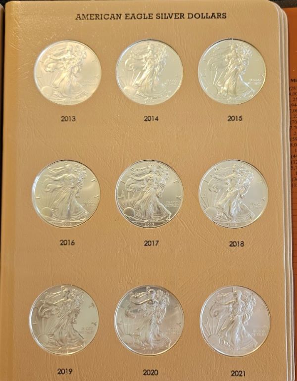 Dearborn's-7181/7182-American-Silver-Eagle-Albums---Bullion-And-Burnished-Version.