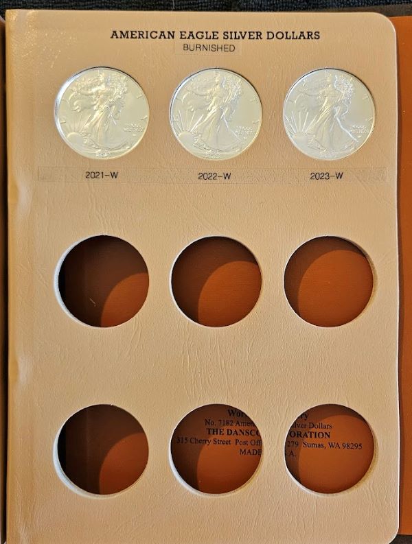 Dearborn's-7181/7182-American-Silver-Eagle-Albums---Bullion-And-Burnished-Version.