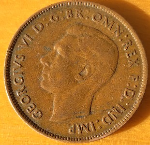 1944-Australian-Penny-No-Dot-And-Possible-Lamination-Error