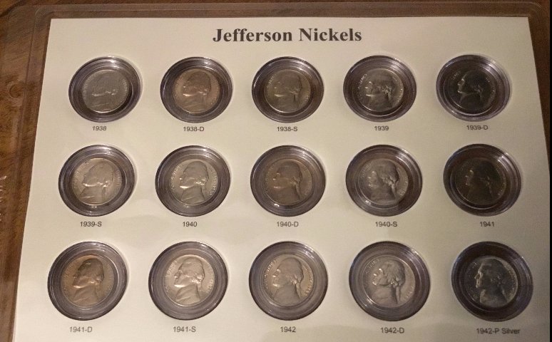 Jefferson-Nickel-Set-CAPS-V/S-Dansco---Photos