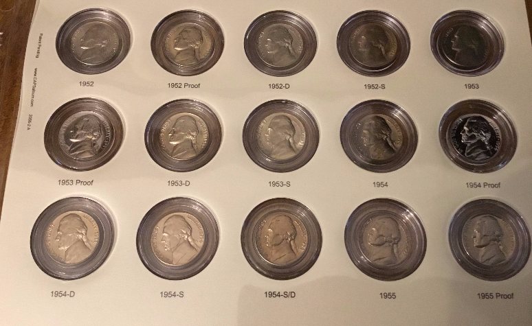 Jefferson-Nickel-Set-CAPS-V/S-Dansco---Photos