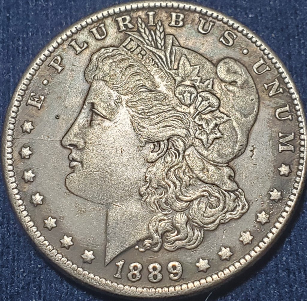 Broken-Left-Wing-On-1889-Morgan-CC--Flat-With-Rest-Of-Coin-Surface