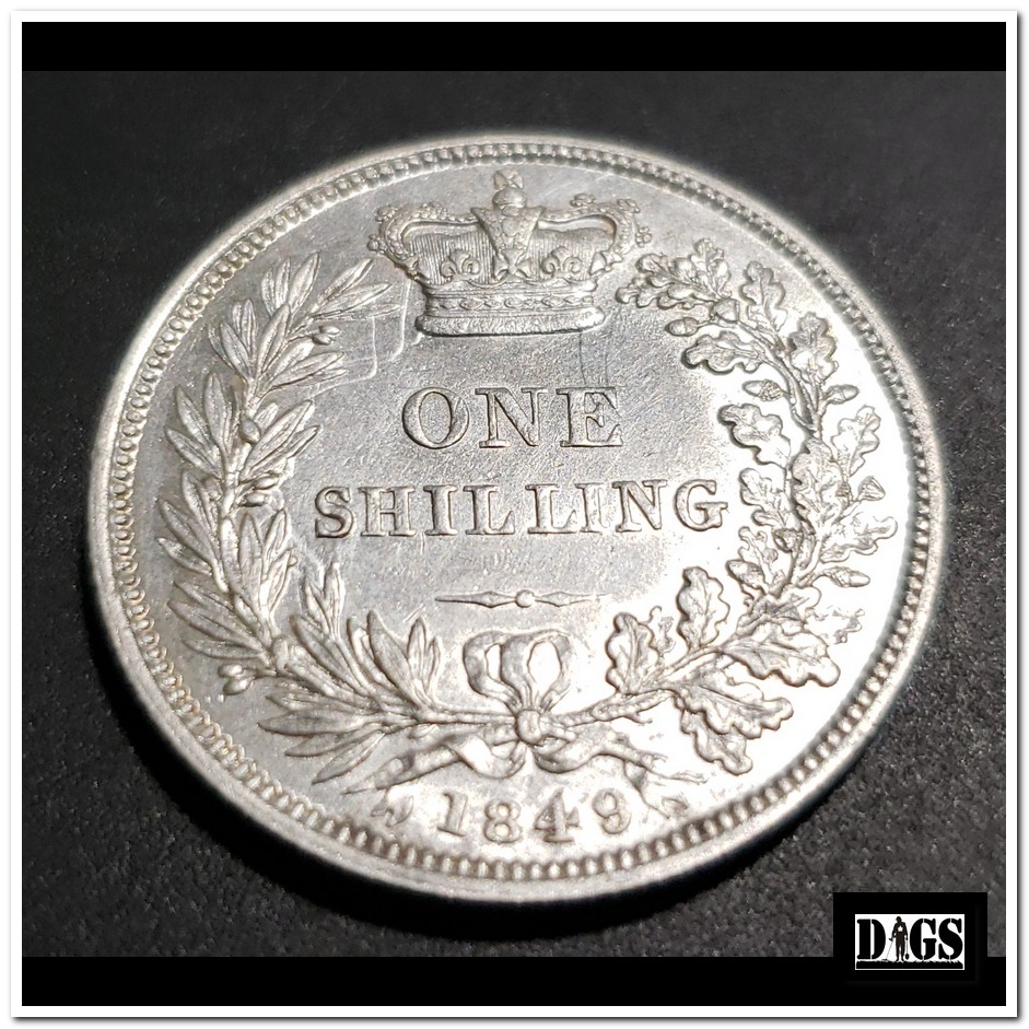 1849-Shilling-With-Nice-Die-Crack-On-A