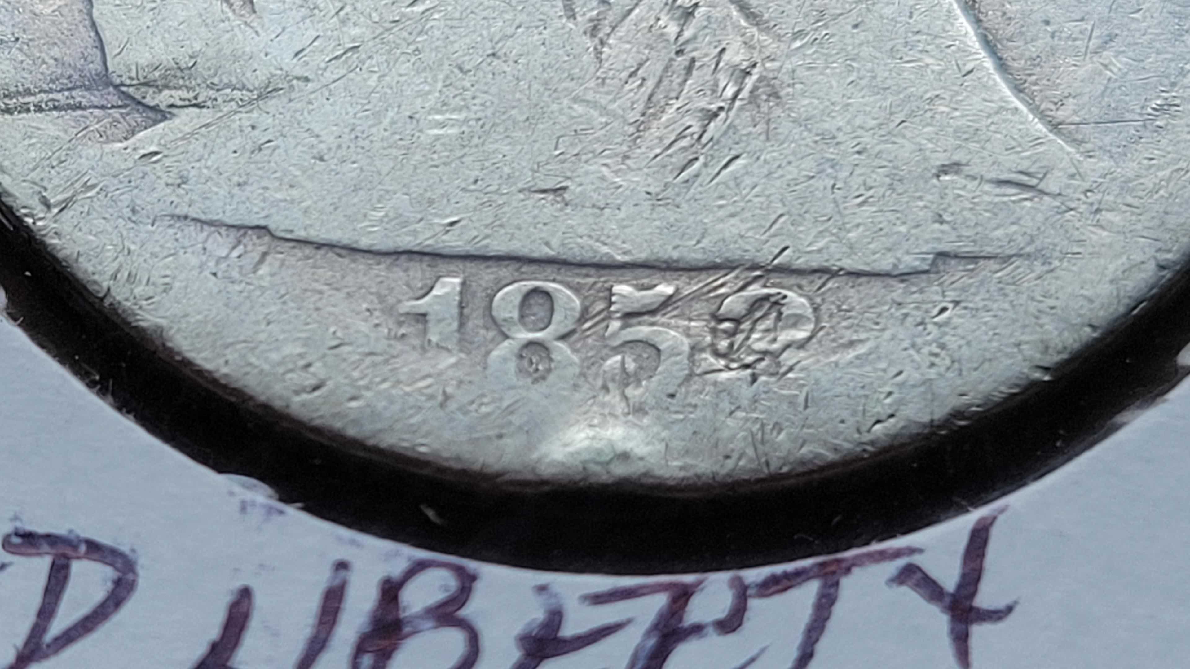 1853-O-Seated-Half-Dollar-W/O-Arrows/Rays---Worn-Out/Counterfeit/Real