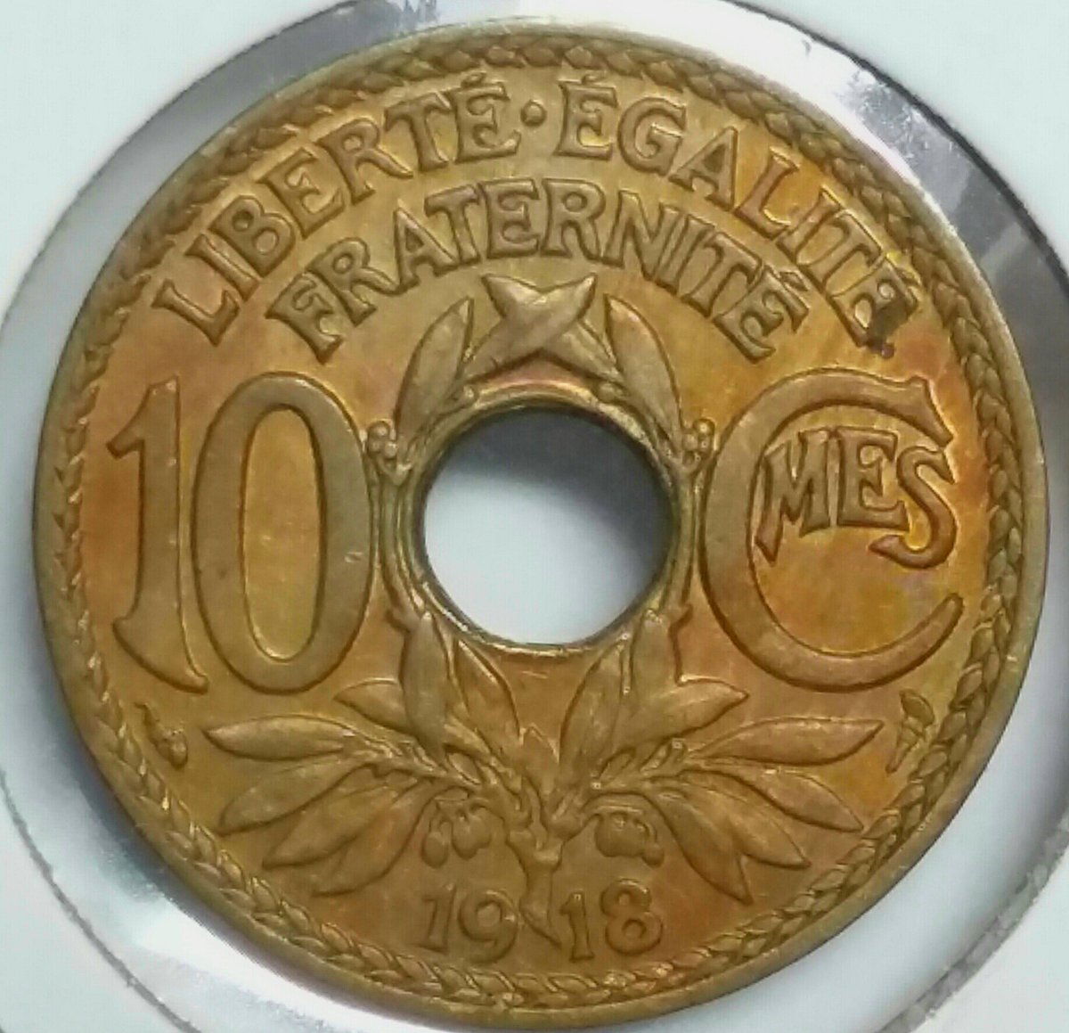 1918-France-10-Centimes-With-Toning-Or-Different-Metal?