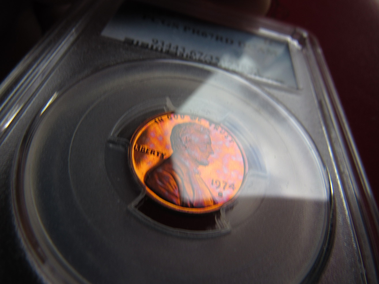 Colorful-Toned-Spotted--1974-S-Lincoln-Cent-PCGS-PR-67RD-DCAM