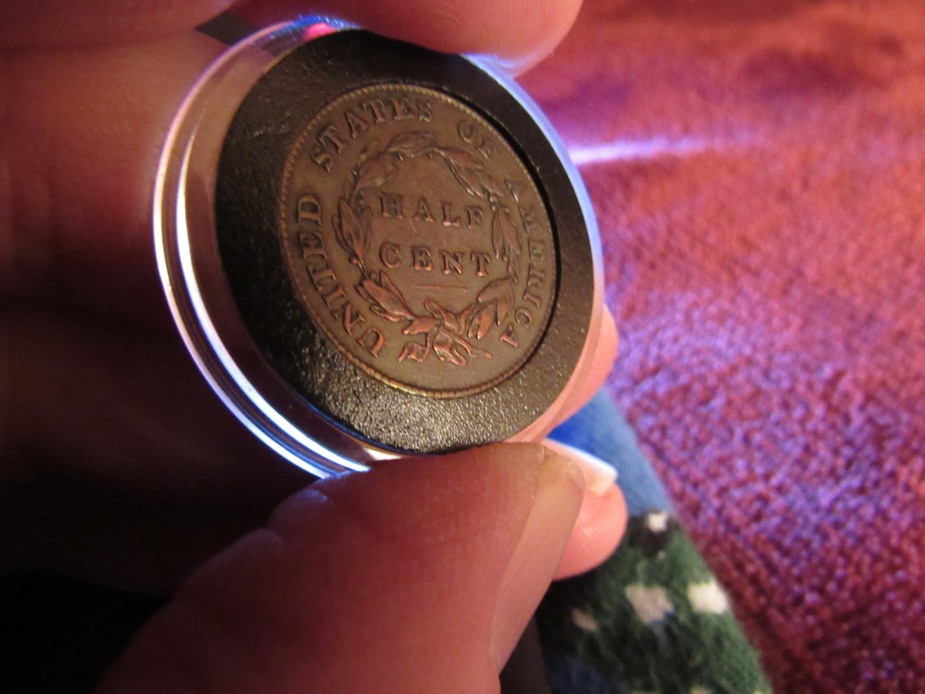 1832-Half-Cent-Colorful-Toning-Raw
