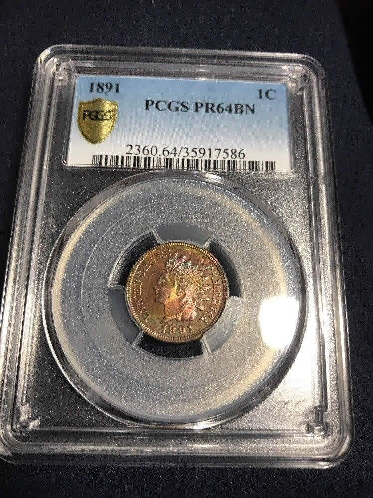 1891-Indian-Cent-Proof-PCGS-R/B--Redo