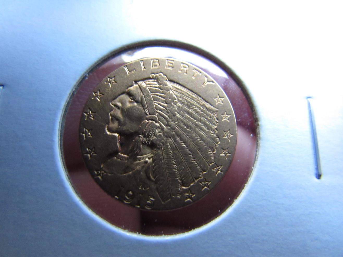 1915-$2.50-Gold-Indian-Ungraded-Raw