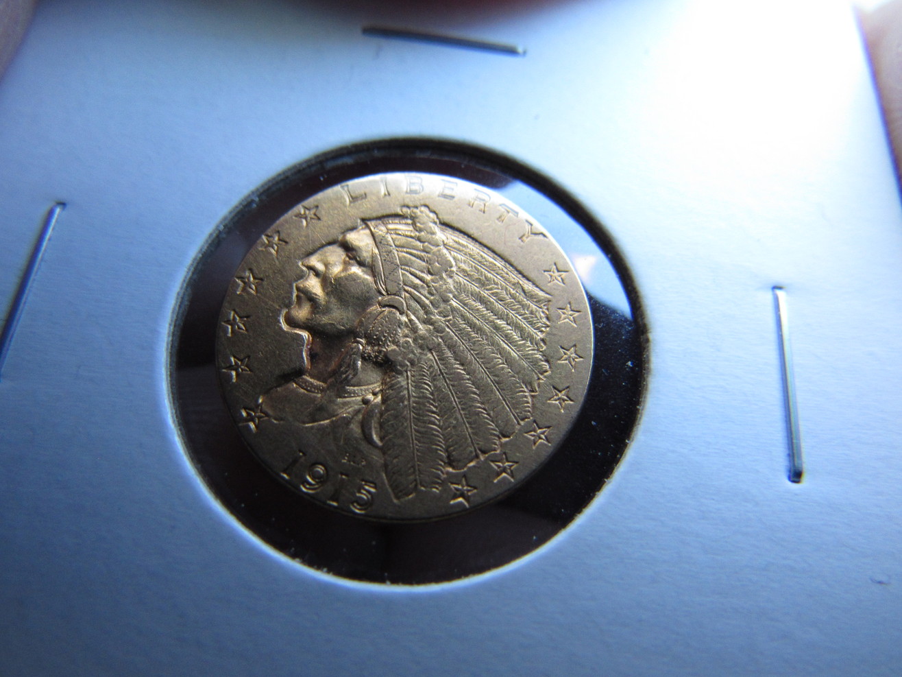 1915-$2.50-Gold-Indian-Ungraded-Raw