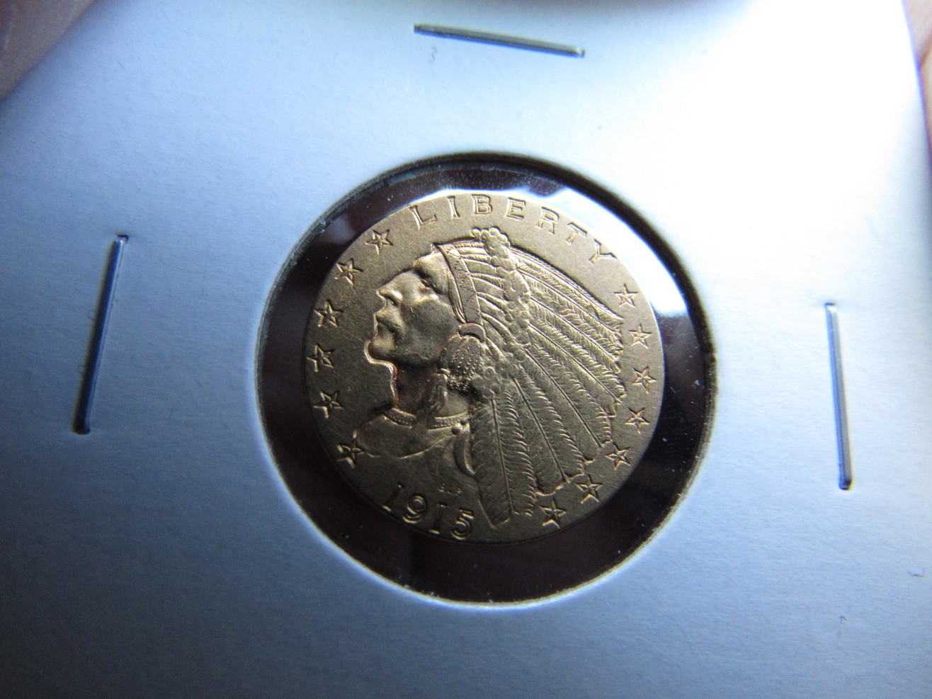1915-$2.50-Gold-Indian-Ungraded-Raw
